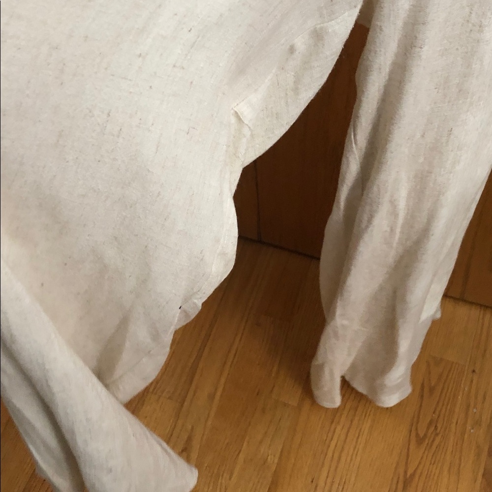 🆕Shasta Linen Lace Bodice Wide-Leg Cream Jumpsuit - Picture 5 of 13